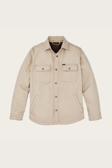 Filson Fleece Lined Overshirt Gray Khaki