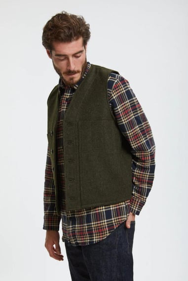 Filson Mackinaw Wool Yelek Forest Green